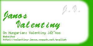janos valentiny business card